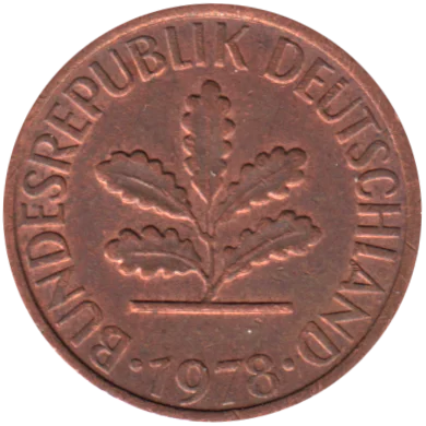 1 Pfennig, 1978 Obverse