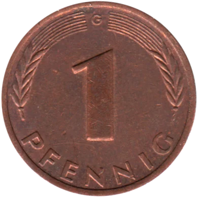 1 Pfennig, 1978 Reverse