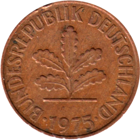 2 Pfennigs, 1975 Obverse