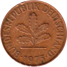 Preview 2 Pfennigs, 1975 obverse