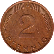 Preview 2 Pfennigs, 1975 reverse