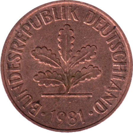 2 Pfennigs, 1981 Obverse