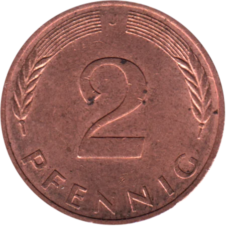 2 Pfennigs, 1981 Reverse