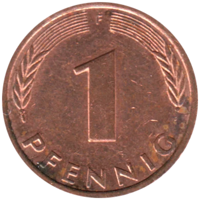 1 Pfennig, 1991 Reverse
