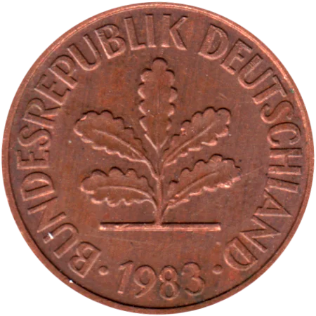 2 Pfennigs, 1983 Obverse