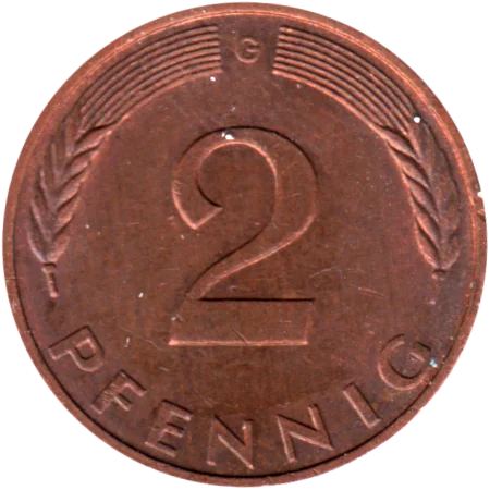 2 Pfennigs, 1983 Reverse