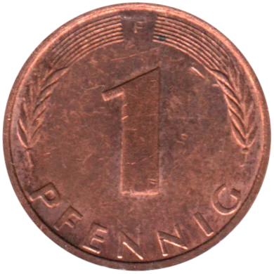 1 Pfennig, 1976 Reverse