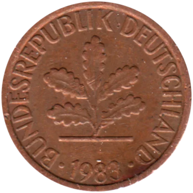 1 Pfennig, 1983 Obverse