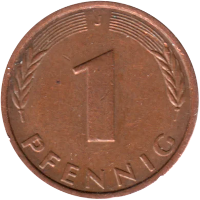 1 Pfennig, 1983 Reverse