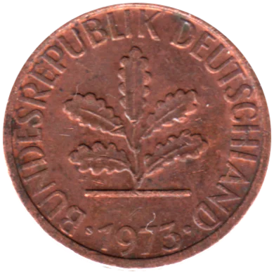 1 Pfennig, 1973 Obverse