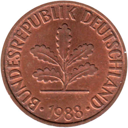 2 Pfennigs, 1988 Obverse