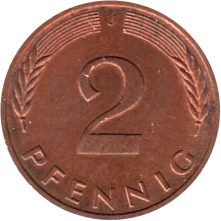 2 Pfennigs, 1988 Reverse