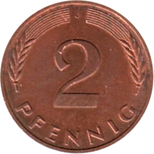 Preview 2 Pfennigs, 1988 reverse