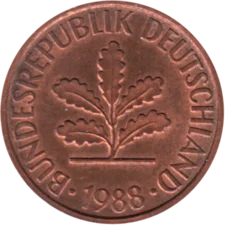 Preview 2 Pfennigs, 1988 obverse