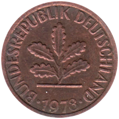 1 Pfennig, 1978 Obverse