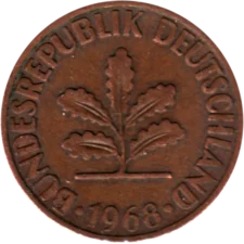 Preview 2 Pfennigs, 1968 obverse