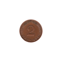 Preview 2 Pfennigs, 1968 reverse