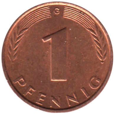 1 Pfennig, 1980 Reverse