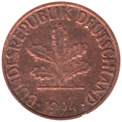 1 Pfennig, 1994 Obverse