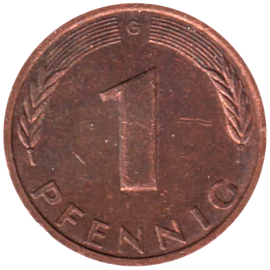 1 Pfennig, 1994 Reverse