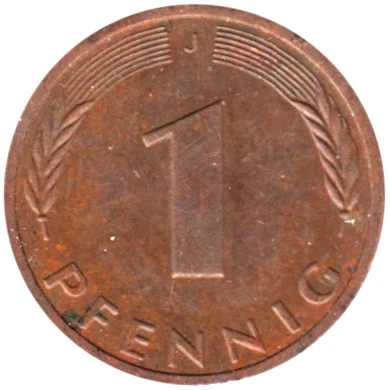 1 Pfennig, 1994 Reverse