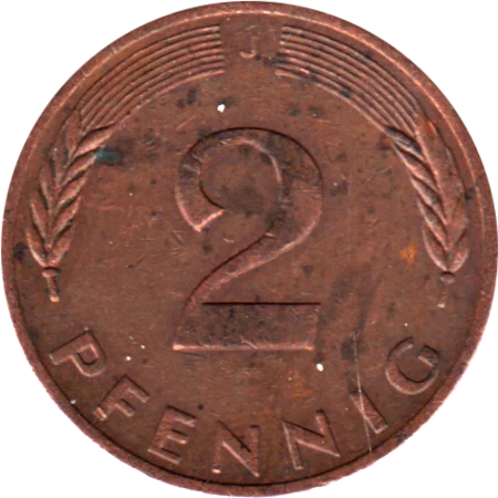 2 Pfennigs, 1978 Reverse