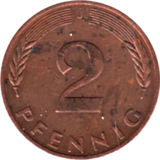Preview 2 Pfennigs, 1978 reverse