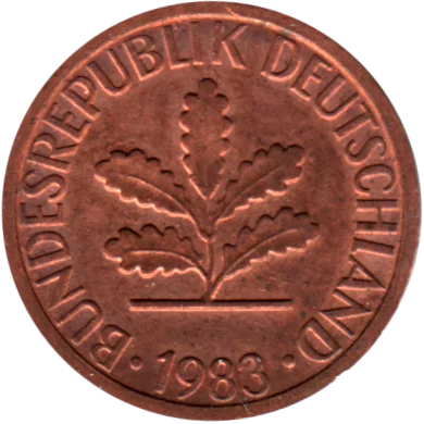 1 Pfennig, 1983 Obverse