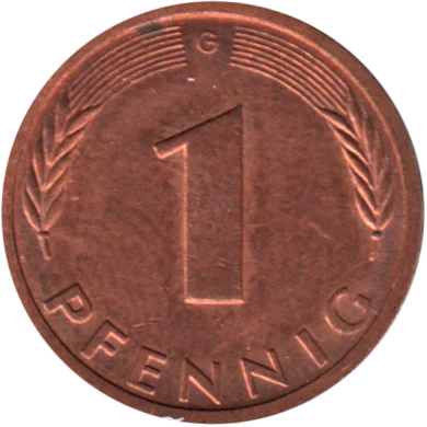 1 Pfennig, 1983 Reverse
