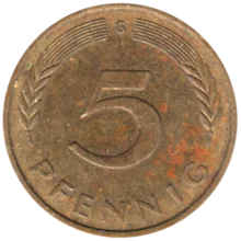 Preview 5 Pfennigs, 1980 reverse