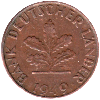 1 Pfennig, 1949 Obverse