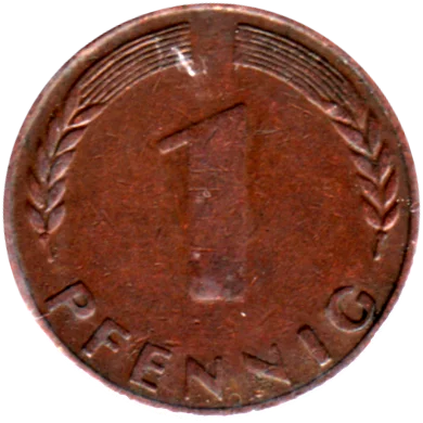 1 Pfennig, 1949 Reverse