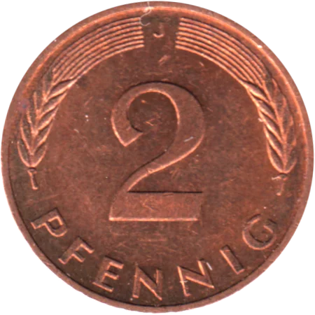 2 Pfennigs, 1994 Reverse