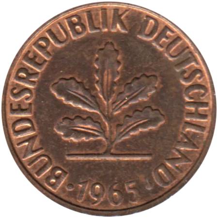 2 Pfennigs, 1965 Obverse