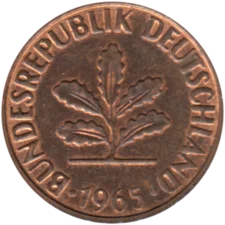Preview 2 Pfennigs, 1965 obverse