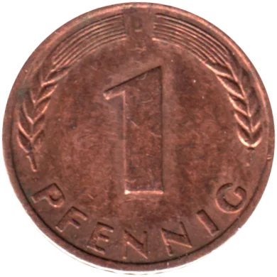 1 Pfennig, 1967 Reverse