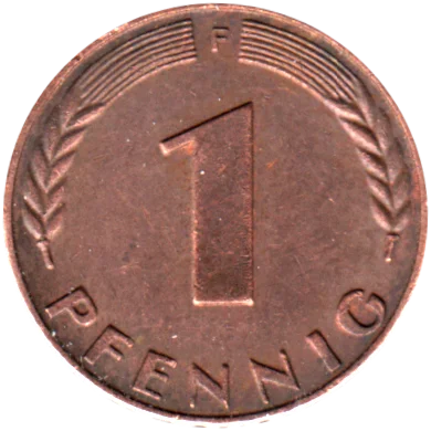 1 Pfennig, 1950 Reverse