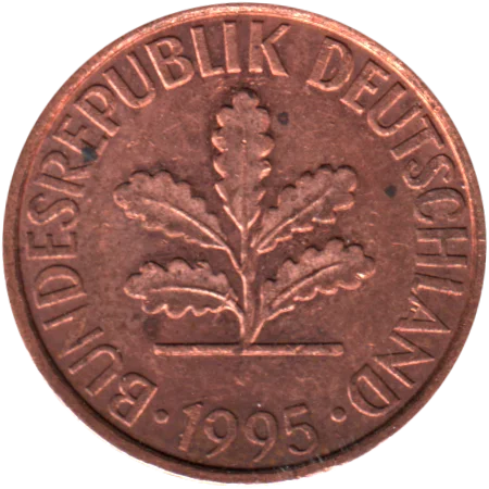 2 Pfennigs, 1995 Obverse
