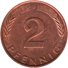 Preview 2 Pfennigs, 1995 reverse