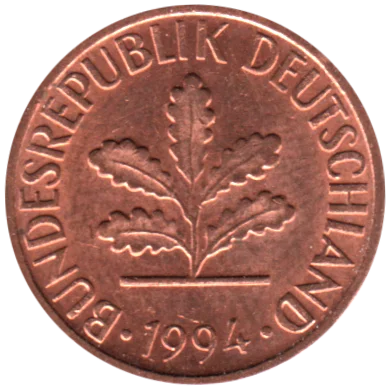 1 Pfennig, 1994 Obverse