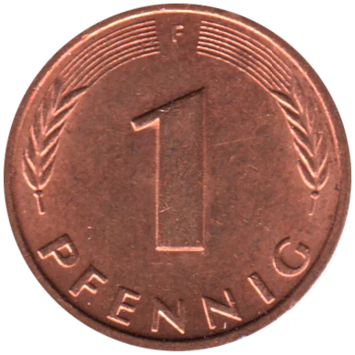 1 Pfennig, 1994 Reverse