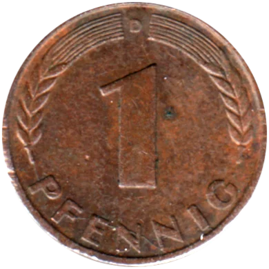 1 Pfennig, 1948 Reverse