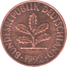 Preview 2 Pfennigs, 1992 obverse