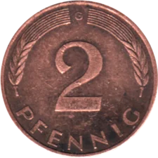 Preview 2 Pfennigs, 1992 reverse