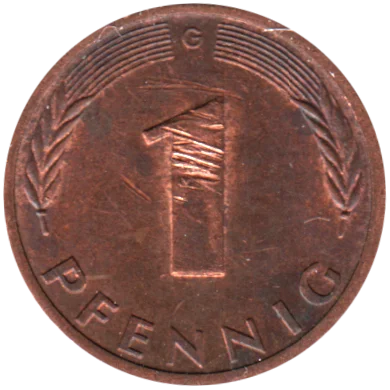 1 Pfennig, 1979 Reverse