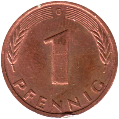 Preview 1 Pfennig, 1988 reverse