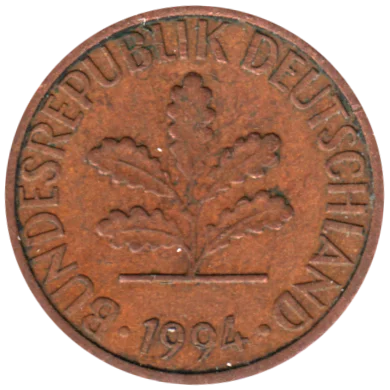 1 Pfennig, 1994 Obverse