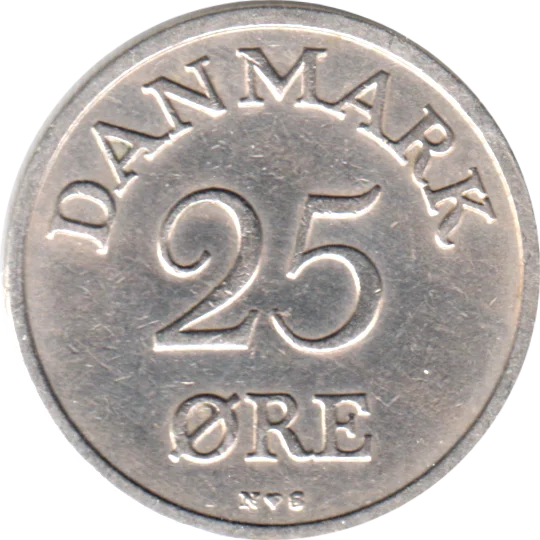 25 øre, 1950 Reverse