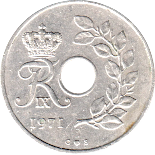 25 øre, 1971 Obverse