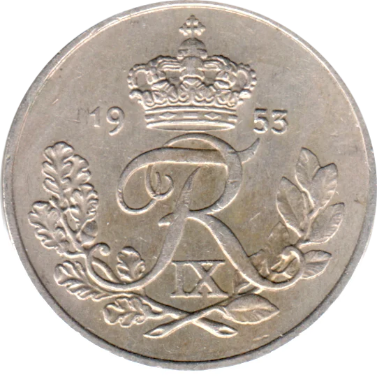 25 øre, 1953 Obverse